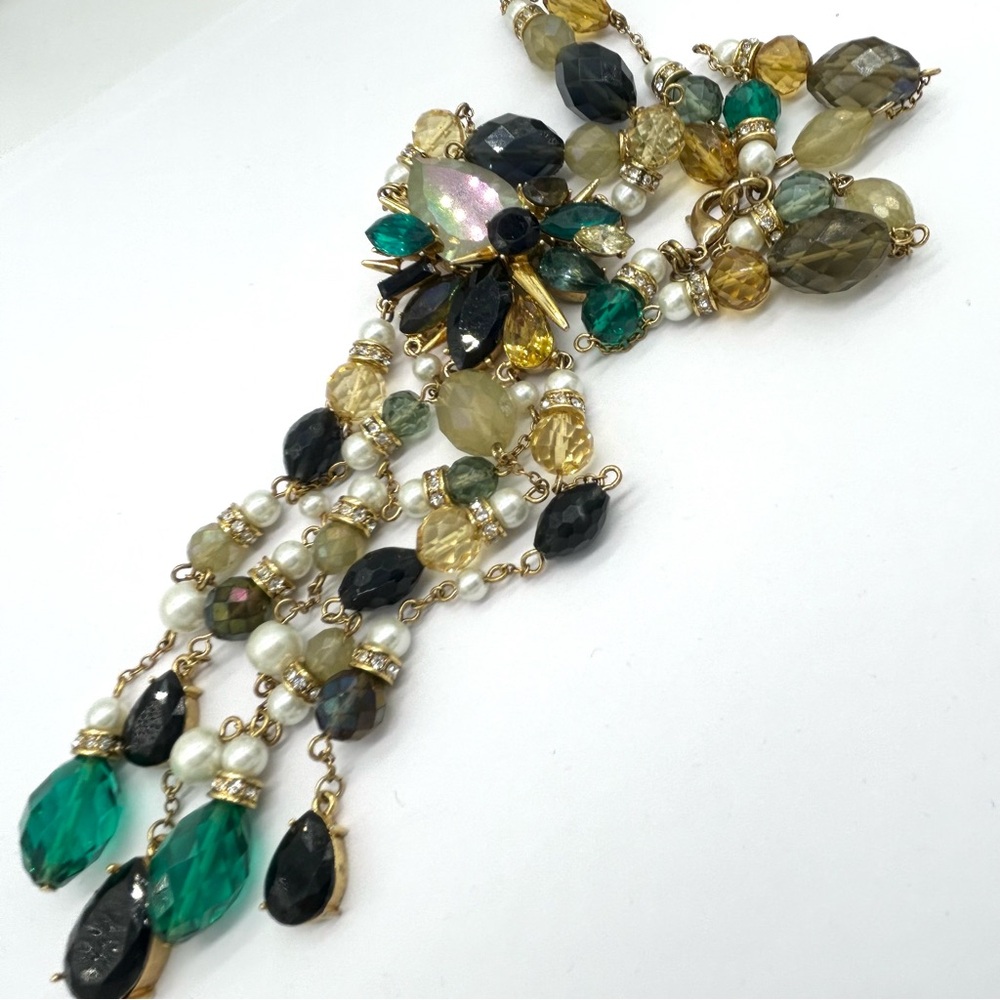 Erickson Beamon Rocks Beaded Drop Fringe Necklace - Picture 3 of 8